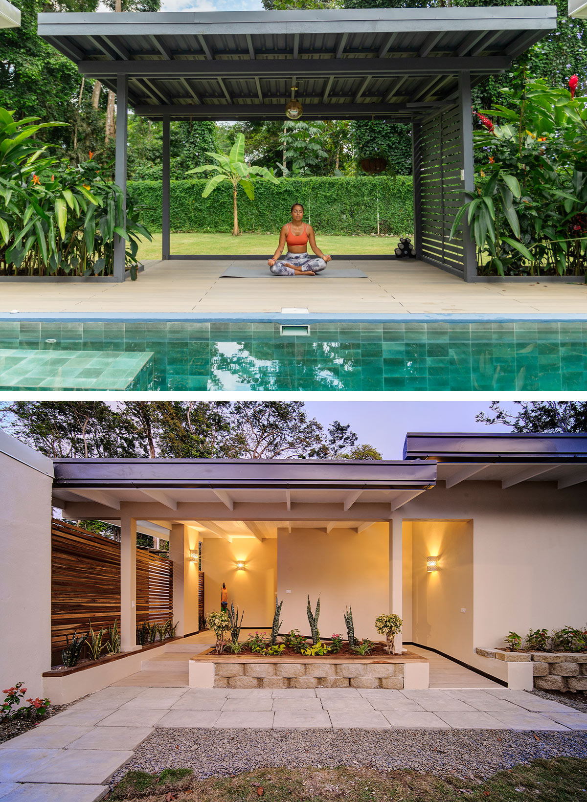 Dormitorios de las villas con ventana directa a la piscina exterior